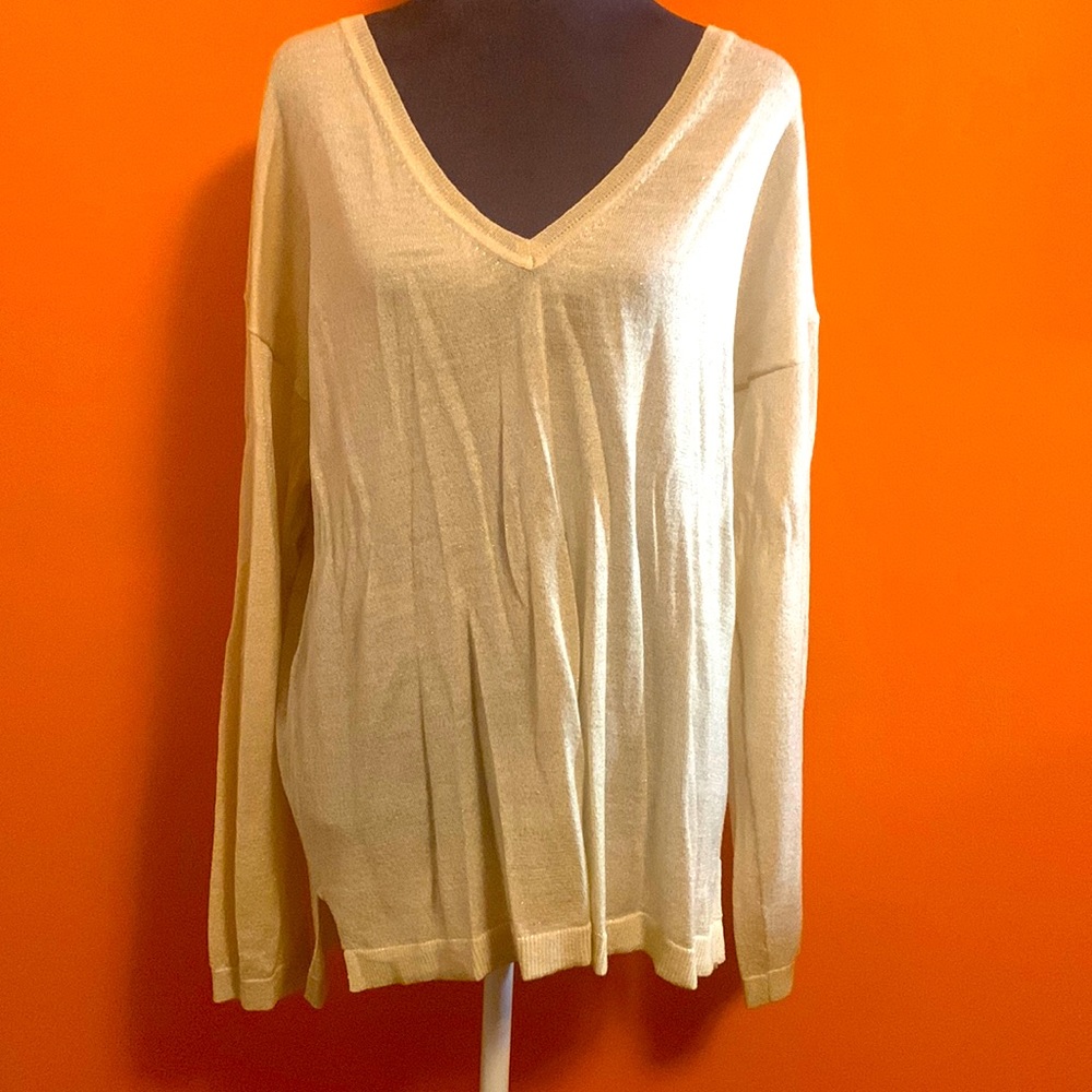 NWT Lane Bryant 18/20 Cream Shimmer Sweater